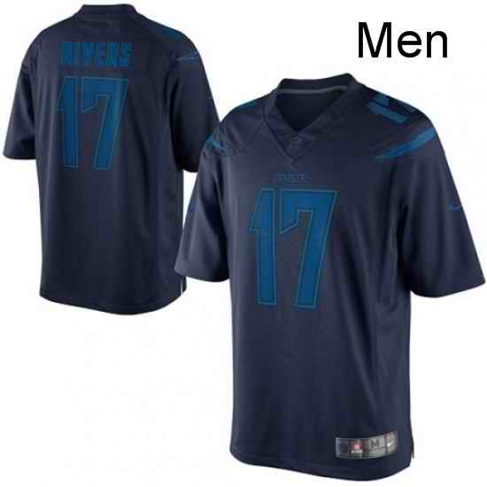 Men Nike Los Angeles Chargers 17 Philip Rivers Navy Blue Drenched Limited NFL Jersey